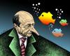 Cartoon: Traian Basescu (small) by BenHeine tagged traian,basescu,europe,america,romania,bucharest,president,question,caricature,nose,fish,eyes,ben,heine,country,