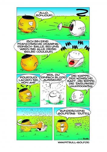 Cartoon: Französische Drivingrange (medium) by cwtoons tagged golf,sport,golfball,frankreich