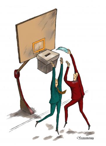 Cartoon: Basketball Election (medium) by Kazanevski tagged no