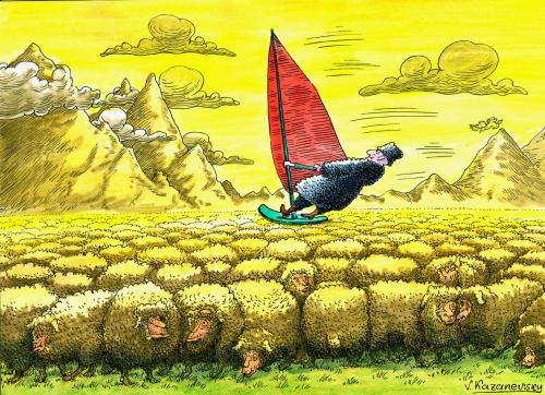 Cartoon: Windserfing (medium) by Kazanevski tagged no,tags,