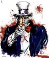 Cartoon: Uncle Sam (small) by Harlekin1979 tagged uncle,sam,onkel,amerika,america,usa,united,states,politik,politic,war,krieg,tod,death,horror,zombie,blut,blood,gewalt,aggression,agression,