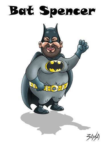 Cartoon: Bat Spencer (medium) by bacsa tagged bud,spencer