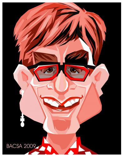 Cartoon: Elton John (medium) by bacsa tagged elton,john