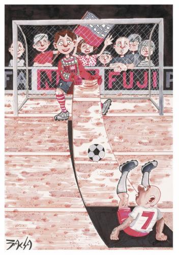 Cartoon: football (medium) by bacsa tagged bacsa,