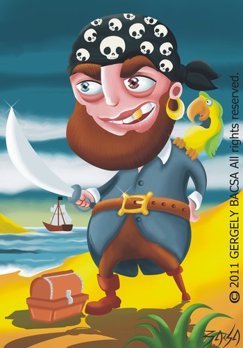 Cartoon: Pirate (medium) by bacsa tagged pirate