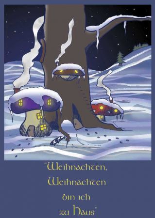 Cartoon: Frohe Weihnachten in Pilzhütten (medium) by Clemens tagged frohe,weihnachten