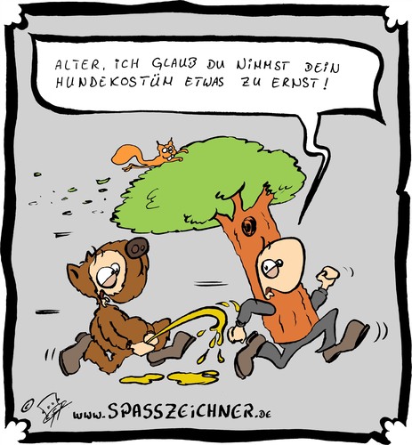 Cartoon: Karneval (medium) by Clemens tagged karneval,hund,baum,kostüm,fasching,tierischer,ernst