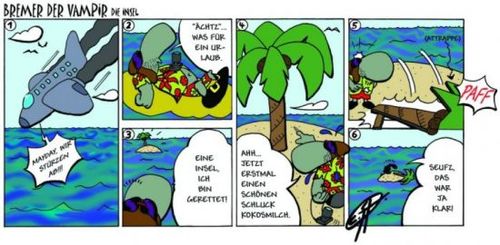 Cartoon: Urlaub (medium) by Clemens tagged urlaub,palme,sonne,strand