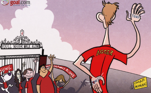 Cartoon: Agger (medium) by omomani tagged daniel,agger,liverpool