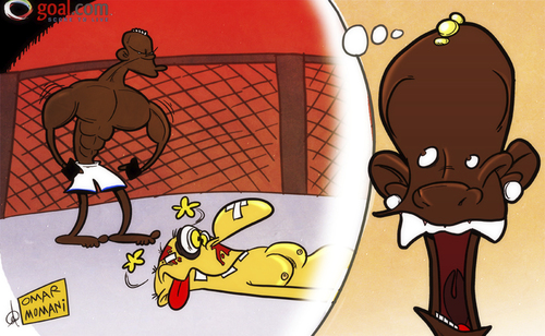 Cartoon: Balotelli dreams of UFC glory (medium) by omomani tagged balotelli,ufc