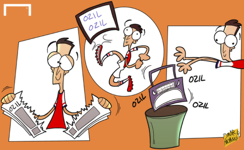 Cartoon: I dont care declares Ozil (medium) by omomani tagged ozil,arsenal