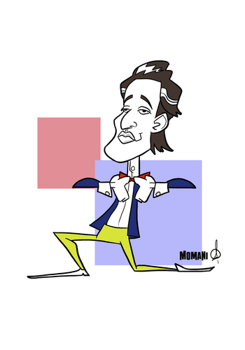 Cartoon: Mihai Eminescu (medium) by omomani tagged mihai,eminescu,romania,poet,romanian