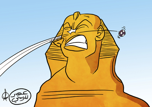 Cartoon: Port Said incident (medium) by omomani tagged sphinx,egypt,football