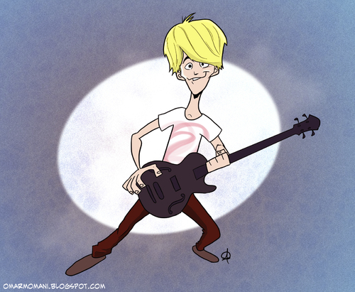 Cartoon: Ryan Oxley of JUiCE (medium) by omomani tagged ryan,oxely,juice,uk,british,britin,england,rock,pop,music,guitar