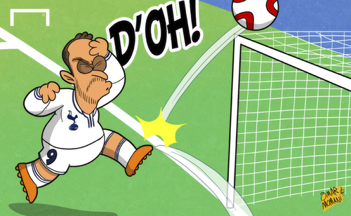 Cartoon: SoldaDoh! (medium) by omomani tagged soldado,tottenham,europa,league