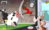 Cartoon: Balotelli and the Cow (small) by omomani tagged balotelli,liverpool