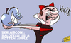 Cartoon: Balotelli is a rotten apple (small) by omomani tagged ac,milan,apple,balotelli,berlusconi,manchester,city,snow,white
