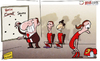 Cartoon: Carroll forced out by Borini (small) by omomani tagged andy,carroll,brendan,rodgers,fabio,borini,liverpool,suarez