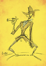 Cartoon: High Plains Drifter (small) by omomani tagged clint,eastwood,cowboy,west,westren,the,stranger