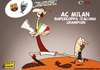 Cartoon: Ibrahimovic and Supercoppa (small) by omomani tagged ibrahimovic,ac,milan,inter,barcelona,supercoppa,italiana,seria,la,liga,spain,sweden,italy,champions,league,soccer,football