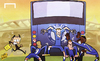 Cartoon: Mourinho bus runs out of gas (small) by omomani tagged champions,league,chelsea,etoo,hazard,john,terry,mourinho,torres