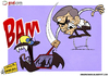 Cartoon: Mourinho VS the bats (small) by omomani tagged la,liga,mourinho,portugal,real,madrid,spain,valencia