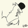 Cartoon: Tom Waits (small) by omomani tagged tom,waits,music,piano,usa