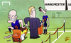 Cartoon: Van Gaal heads for Manchester U (small) by omomani tagged arjen,robben,manchester,united,netherlands,van,gaal,persie,world,cup,2014