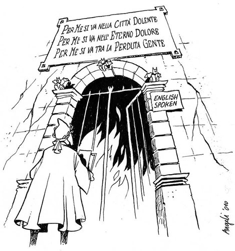 Cartoon: La Divina Commedia (medium) by gioangeli tagged dante,alighieri,divina,commedia,inferno,hell