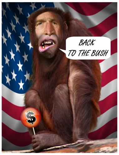 Cartoon: Back to the bush! (medium) by willemrasingart tagged america