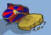 Cartoon: Free Tibet (small) by andart tagged tibet free gold aid flag cookie starvation olympic games