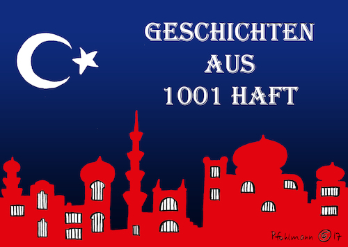 Cartoon: 1001 Haft (medium) by Pfohlmann tagged karikatur,cartoon,2017,color,farbe,türkei,verhaftungen,gülen,gülenbewegung,polizei,polizisten,anhänger,haft,1001,märchen,geschichten,gefängnisse,erdogan,opposition,orient,halbmond,karikatur,cartoon,2017,color,farbe,türkei,verhaftungen,gülen,gülenbewegung,polizei,polizisten,anhänger,haft,1001,märchen,geschichten,gefängnisse,erdogan,opposition,orient,halbmond