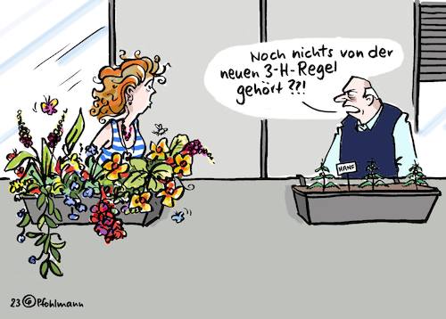 Cartoon: 3-H-Regel (medium) by Pfohlmann tagged lauterbach,regel,coronaregeln,hanf,cannabis,legalisierung,balkon,pflanzen,nachbarn,nachbarschaft,ordnung,gesetz,natur,blumen,blumenkasten,hanfanbau,lauterbach,regel,coronaregeln,hanf,cannabis,legalisierung,balkon,pflanzen,nachbarn,nachbarschaft,ordnung,gesetz,natur,blumen,blumenkasten,hanfanbau