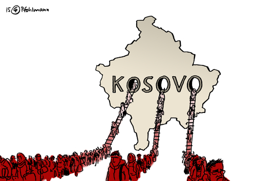 Cartoon: Abwanderung Kosovo (medium) by Pfohlmann tagged karikatur,cartoon,2015,color,farbe,kosovo,flucht,asyl,asylanträge,blut,ausbluten,auswanderung,migration,einwanderung,migranten,deutschland,steigerung,karikatur,cartoon,2015,color,farbe,kosovo,flucht,asyl,asylanträge,blut,ausbluten,auswanderung,migration,einwanderung,migranten,deutschland,steigerung