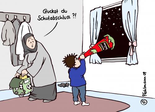 Cartoon: Ahmeds Schulabschluss (medium) by Pfohlmann tagged integration,zuwanderung,zuwanderer,migrant,migration,migrationshintergrund,bildung,bildungspolitik,gastarbeiter,türke,türken,ahmed,schulbeginn,schulabschluss,erster,schultag,schultüte,schulanfänger,einschulung,integration,zuwanderung,zuwanderer,migrant,migration,migrationshintergrund,bildung,wissen,bildungspolitik,gastarbeiter,türke,türken,schulbeginn,schulabschluss,schule,schüler,einschulung,schulanfänger,schultüte,vorbild,erziehung,sprache,abschluss