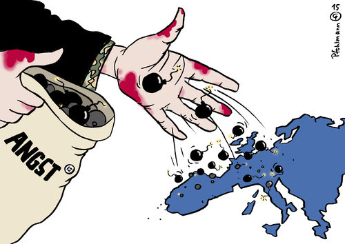Cartoon: Angstsaat IS (medium) by Pfohlmann tagged karikatur,cartoon,2015,color,farbe,frankreich,paris,terror,is,angst,saat,bomben,einschüchterung,anschläge,bombenanschläge,terroranschläge,attentat,attentate,europa,europäer,schock,terrorismus,islamisten,karikatur,cartoon,2015,color,farbe,frankreich,paris,terror,is,angst,saat,bomben,einschüchterung,anschläge,bombenanschläge,terroranschläge,attentat,attentate,europa,europäer,schock,terrorismus,islamisten