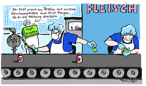 Cartoon: AstraZeneca-Etiketten (medium) by Pfohlmann tagged corona,coronavirus,impfung,pandemie,impfen,etikett,fleisch,fleischindustrie,betrug,marketing,gammelfleisch,mhd,gesundheit,corona,coronavirus,impfung,pandemie,impfen,etikett,fleisch,fleischindustrie,betrug,marketing,gammelfleisch,mhd,gesundheit