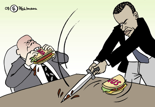 Cartoon: Bonus-Burger (medium) by Pfohlmann tagged usa,us,präsident,obama,bonus,manager,burger,hamburger,gehalt,staatshilfe,finanzmarkt,finanzkrise,usa,us,präsident,barack obama,bonus,manager,hamburger,burger,gehalt,staatshilfe,finanzmarkt,finanzkrise,barack,obama