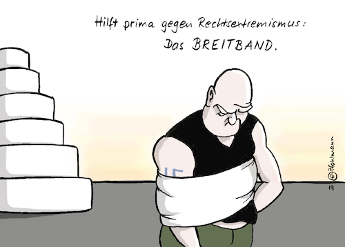 Cartoon: Breitband hilft (medium) by Pfohlmann tagged 2019,deutschland,breitband,internet,rechts,rechtsextremismus,neonazis,hilfe,maßnahme,abgehängt,2019,deutschland,breitband,internet,rechts,rechtsextremismus,neonazis,hilfe,maßnahme,abgehängt