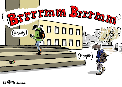 Cartoon: Brrrm (medium) by Pfohlmann tagged kinder,armut,schule,schüler,schulkinder,magen,handy,vibration,magenknurren,hunger,frühstück,familie,finanzen,geld,kinder,armut,schule,schüler,schulkinder,magen,handy,vibration,magenknurren,hunger,frühstück,familie,finanzen,geld