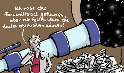 Cartoon: Das Fachkräfte-Loch (medium) by Pfohlmann tagged fachkräfte,mitarbeiter,personal,personalmangel,wissenschaft,wissenschaftler,wissenschaftlerin,astronomie,sterne,universum,schwarzes,loch,weltall,forschung,wirtschaft,arbeitsmarkt,bildung,ausbildung,fachkräfte,mitarbeiter,personal,personalmangel,wissenschaft,wissenschaftler,wissenschaftlerin,astronomie,sterne,universum,schwarzes,loch,weltall,forschung,wirtschaft,arbeitsmarkt,bildung,ausbildung