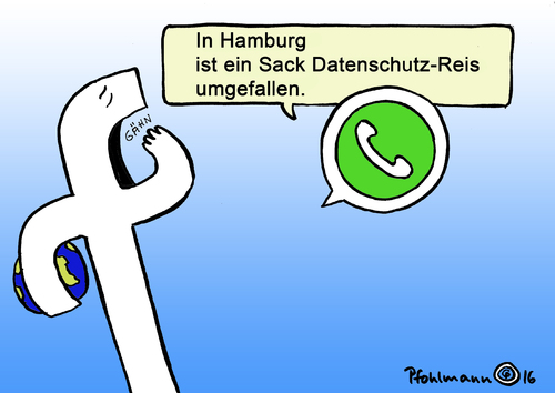 Cartoon: Datenschutz-Reis (medium) by Pfohlmann tagged karikatur,cartoon,2016,color,farbe,deutschland,global,whatsapp,whats,app,facebook,datenschutz,hamburg,daten,weitergabe,verstoß,datenschutzgesetz,reis,nutzerdaten,adressbuch,telefonbuch,karikatur,cartoon,2016,color,farbe,deutschland,global,whatsapp,whats,app,facebook,datenschutz,hamburg,daten,weitergabe,verstoß,datenschutzgesetz,reis,nutzerdaten,adressbuch,telefonbuch