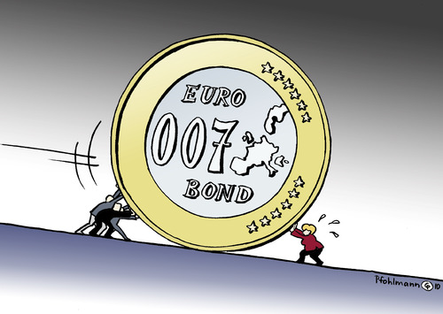 Cartoon: Eurobond (medium) by Pfohlmann tagged eu,europa,euro,eurobond,eurobonds,anleihen,gipfel,schuldenkrise,währung,merkel,bundeskanzlerin,eu,europa,euro,eurobond,eurobonds,anleihen,gipfel,schuldenkrise,währung,merkel