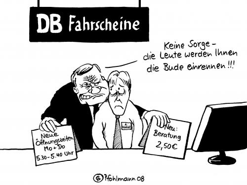 Cartoon: Fahrschein-Boom (medium) by Pfohlmann tagged db,deutsche,bahn,hartmut,mehdorn,fahrkarte,fahrschein,bedienzuschlag,fahrpreis,fahrkartenschalter,db,deutsche bahn,hartmut mehdorn,bahnchef,chef,fahrscheine,bedienzuschlag,service,fahrpreis,preise,bahn,zug,urlaub,verreisen,reise,ferien,fahrgast,gebühr,spesen,deutsche,hartmut,mehdorn,fahrkartenschalter