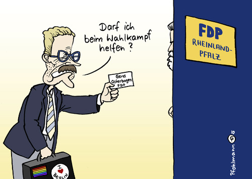 Cartoon: FDP-Wahlkampfhelfer (medium) by Pfohlmann tagged fdp,westerwelle,vorsitzender,parteivorsitzender,wahlkampf,rheinland,pfalz,landtagswahl,landtagswahlen,wahlkampfhelfer,fdp,guido westerwelle,vorsitzender,parteivorsitzender,partei,wahlen,wahlkampf,rheinland,pfalz,landtagswahl,landtagswahlen,guido,westerwelle