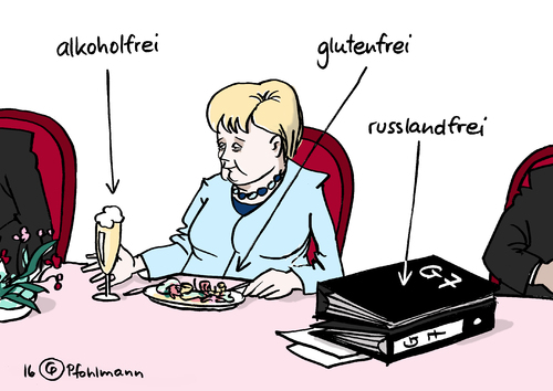 Cartoon: G7 russlandfrei (medium) by Pfohlmann tagged karikatur,cartoon,2016,color,farbe,global,welt,g7,gipfel,gipfeltreffen,merkel,alkoholfrei,glutenfrei,russlandfrei,russland,wirtschaftsmächte,wirtschaft,wirtschaftspolitik,japan,bundeskanzlerin,g8,treffen,essen,diner,abendessen,staatschefs,karikatur,cartoon,2016,color,farbe,global,welt,g7,gipfel,gipfeltreffen,merkel,alkoholfrei,glutenfrei,russlandfrei,russland,wirtschaftsmächte,wirtschaft,wirtschaftspolitik,japan,bundeskanzlerin,g8,treffen,essen,diner,abendessen,staatschefs