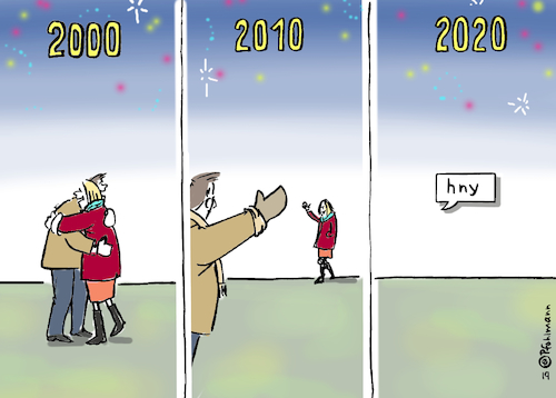 Cartoon: Gutes Neues! Happy New Year! (medium) by Pfohlmann tagged 2019,2020,silvester,neujahr,grüße,wünsche,digitalisierung,sms,whatsapp,smartphone,2019,2020,silvester,neujahr,grüße,wünsche,digitalisierung,sms,whatsapp,smartphone