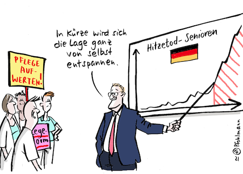 Cartoon: Hitzelösung (medium) by Pfohlmann tagged pflege,pflegenotstand,pflegekrise,hitze,hitzetod,klimakrise,klimawandel,spahn,gesundheitsminister,pflegereform,tod,sterben,klimapolitik,klima,hitzewelle,pfleger,pflegerinnen,pflege,pflegenotstand,pflegekrise,hitze,hitzetod,klimakrise,klimawandel,spahn,gesundheitsminister,pflegereform,tod,sterben,klimapolitik,klima,hitzewelle,pfleger,pflegerinnen