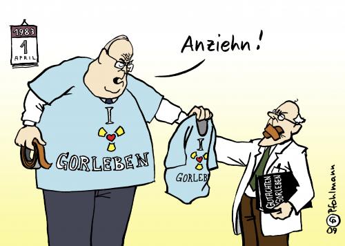 Cartoon: I like Gorleben (medium) by Pfohlmann tagged kohl,bundeskanzler,altkanzler,1983,gorleben,atommüll,endlager,gutachten,atompolitik,atomkraft,kernkraft,salzstock,bundeskanzler,hermut kohl,altkanzler,1983,gorleben,atommüll,endlager,gutachten,atompolitik,atomkraft,kernkraft,salzstock,hermut,kohl