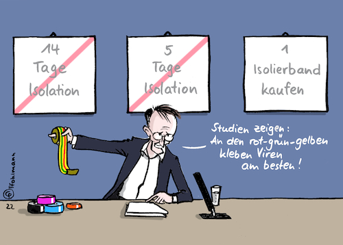 Cartoon: Isolierband (medium) by Pfohlmann tagged corona,pandemie,lauterbach,maßnahmen,lockerungen,isolation,isolieren,pflicht,freiwillig,virus,coronavirus,klebeband,ampel,gesundheitsminister,pressekonferenz,regierung,bundesregierung,fdp,grüne,spd,corona,pandemie,lauterbach,maßnahmen,lockerungen,isolation,isolieren,pflicht,freiwillig,virus,coronavirus,klebeband,ampel,gesundheitsminister,pressekonferenz,regierung,bundesregierung,fdp,grüne,spd